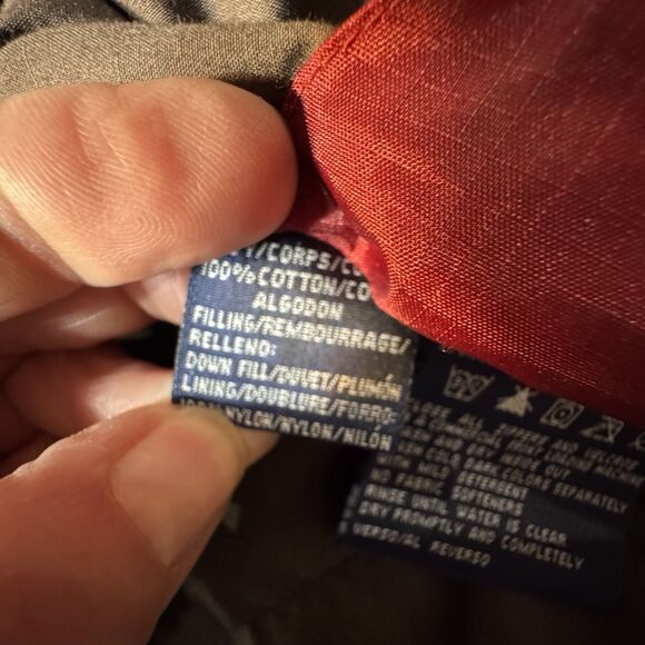 Vintage Tommy Hilfiger Men XXL Goose Down Puffer Vest Reversible Red Grey - Picture 10 of 12